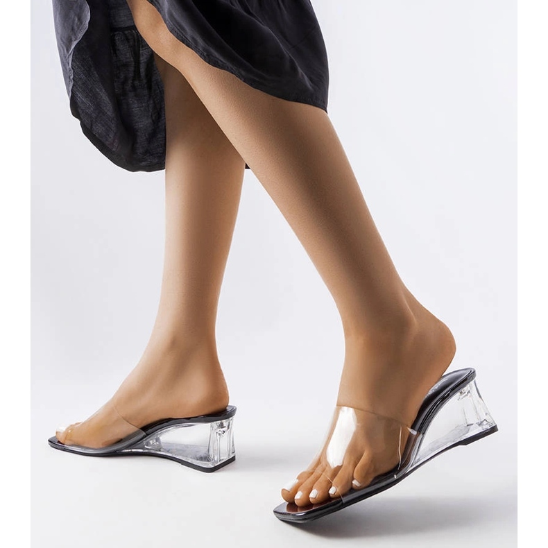 Fekete átlátszó ékcsúszkák a Wyatt-tól színtelen 1