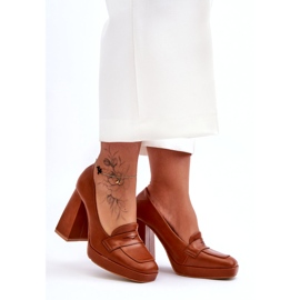 Sweet Shoes Camel Alisa magassarkú pumpák barna 2
