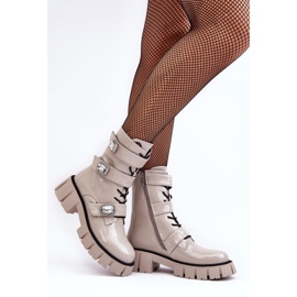 Női munkáscsizma Patent világosszürke S.Barski MR870-61 2