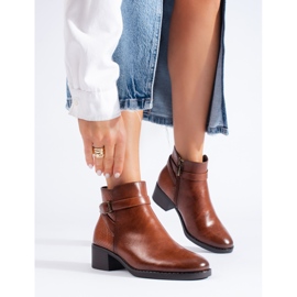 W. Potocki Potocki fekete női magas sarkú bokacsizma barna 1