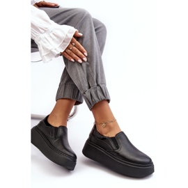 Lemar Manish Lemar női bőr sportcipők a platformon fekete 8