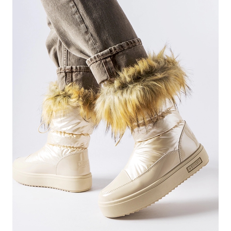 Big Star Bézs színű hőszigetelt hócsizma szőrmével MM274380 1