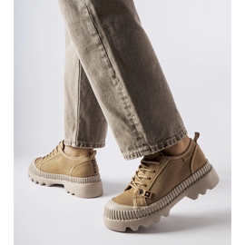 Bézs bőr tornacipő Big Star KK274511 1