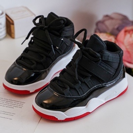 Fűzős gyerekcipő Fekete-piros Darina 1