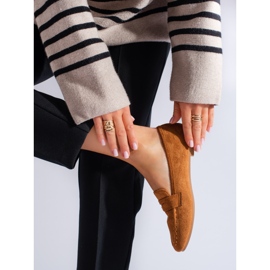 Kényelmes női teve Shelovet velúr lordok barna 1