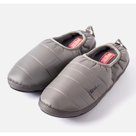 Big Star Szürke színű szigetelt férfi papucs KK174362 1