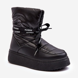 PS1 Női hócsizma dekoratív fűzéssel, fekete Siracna 1 PS1 Női hócsizma dekoratív fűzéssel, fekete Siracna 1