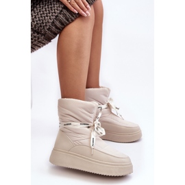 PS1 Női hócsizma dekoratív fűzéssel, világos bézs Siracna 1