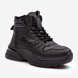 PE1 Fűzős női szigetelt sportcipő Fekete Dejana 1