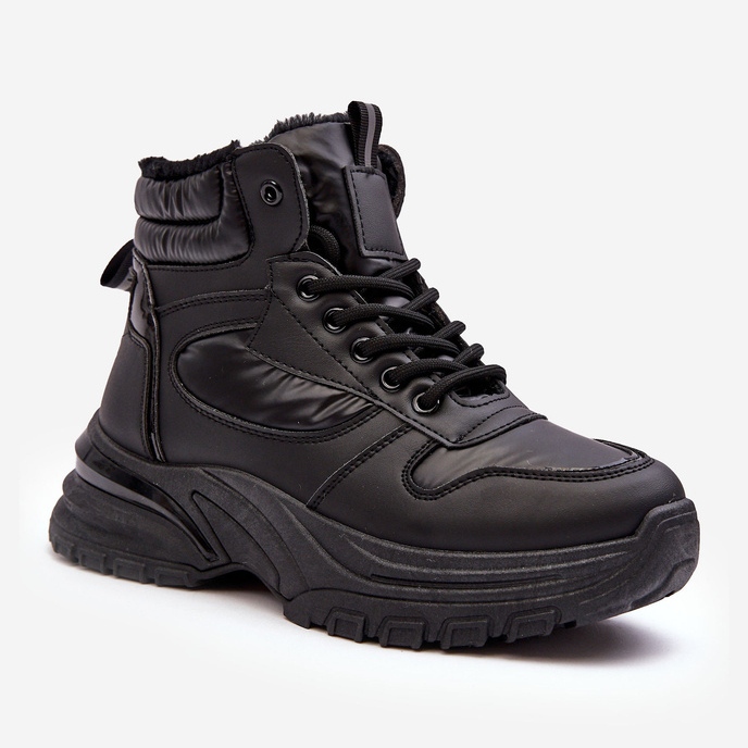 PE1 Fűzős női szigetelt sportcipő Fekete Dejana 1