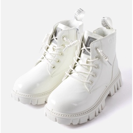 Fehér lakkozott bokacsizma Big Star MM374142 1