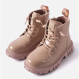 Rózsaszín lakkos bokacsizma Big Star MM374144 1