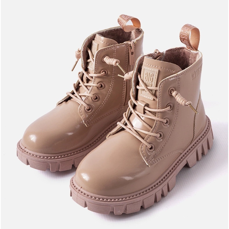 Rózsaszín lakkos bokacsizma Big Star MM374144 1