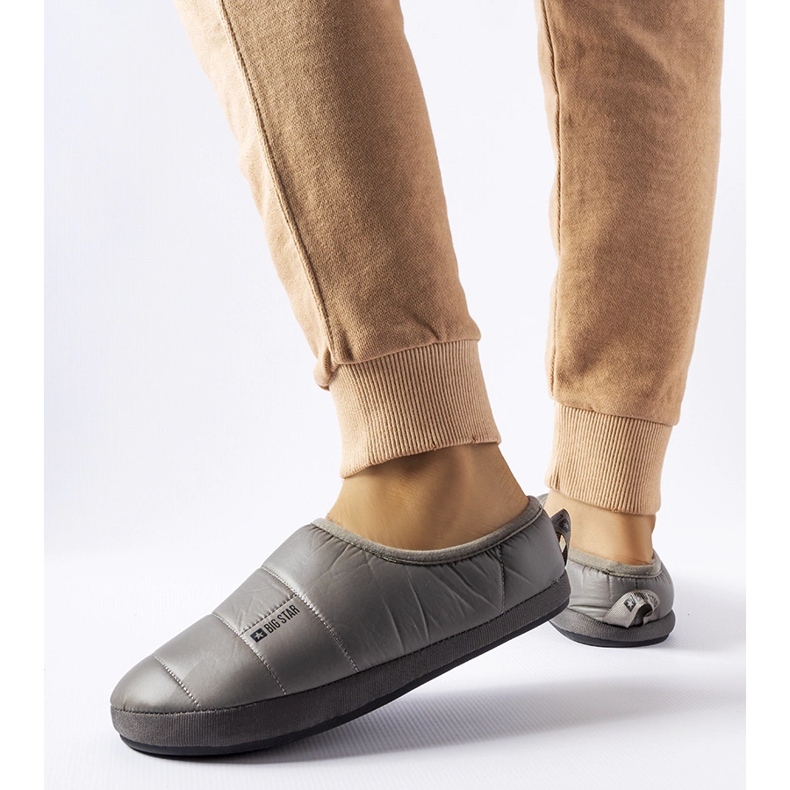 Szürke szigetelt téli papucs Big Star KK274603 1