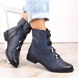 Női hőszigetelt lapos sarkú bokacsizma, kék Jezzi 1 Női hőszigetelt lapos sarkú bokacsizma, kék Jezzi 1