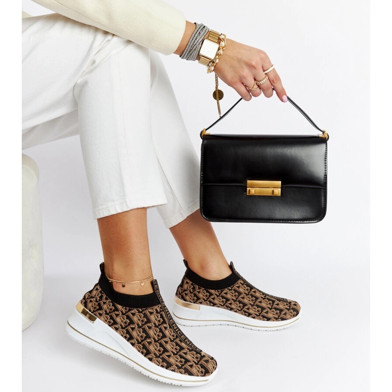 Fekete és barna Slip On Tartano csizma 1