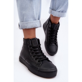 Hőszigetelt női cipők cipzárral, fekete Big Star MM274020 1