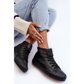 Hőszigetelt női cipők cipzárral, fekete Big Star MM274020 3