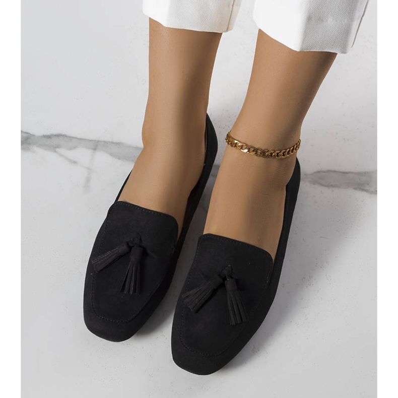 PA1 Cillian fekete öko-velúr balerinák 1