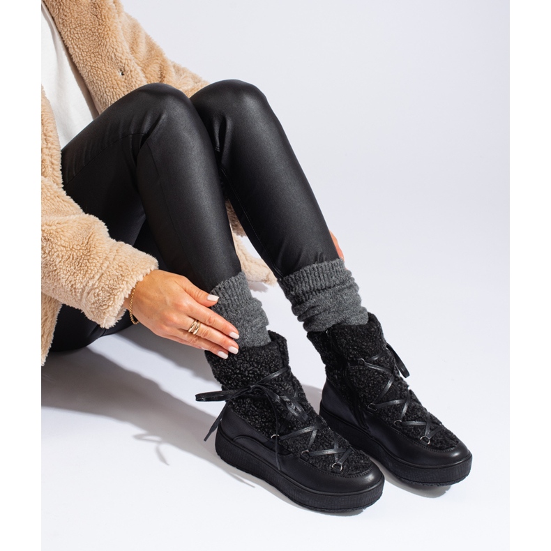 Női fekete platform hócsizma 2