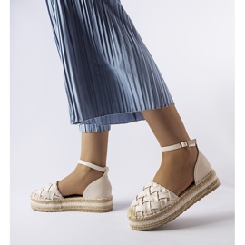 Bézs színű platform espadrillák a Gourtól 2