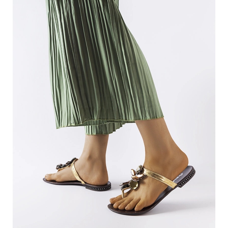 Arany elegáns Zarattini papucs aranysárga 1