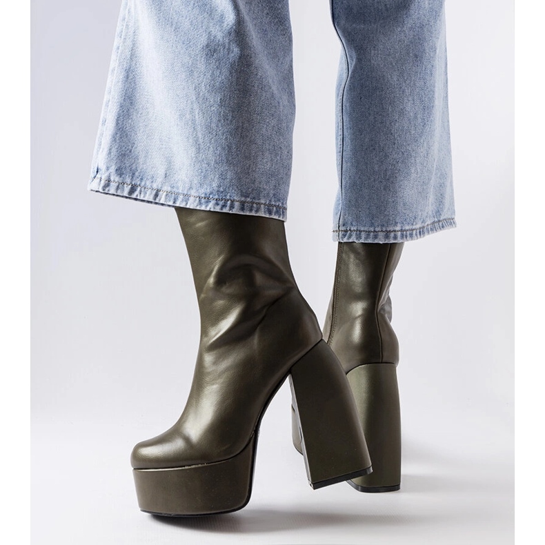 Baratti zöld magas sarkú csizma 1