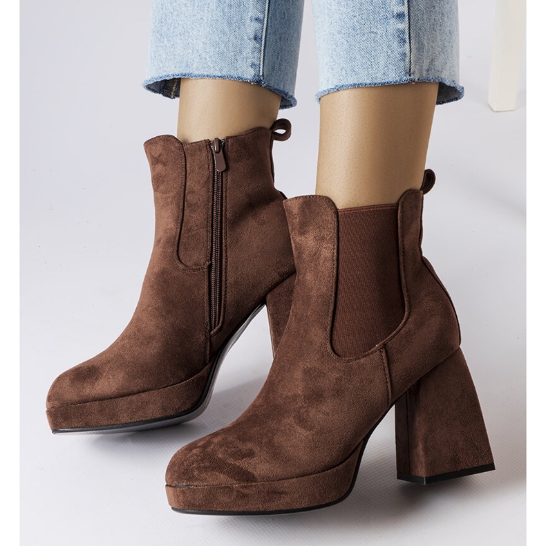 Tartományi barna öko-velúr csizma 1