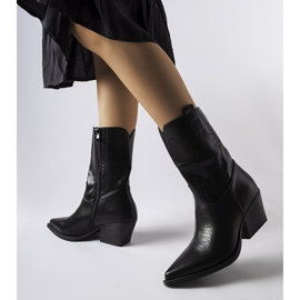 Fekete cowboy csizma díszített Leopardi felsőrésszel 1