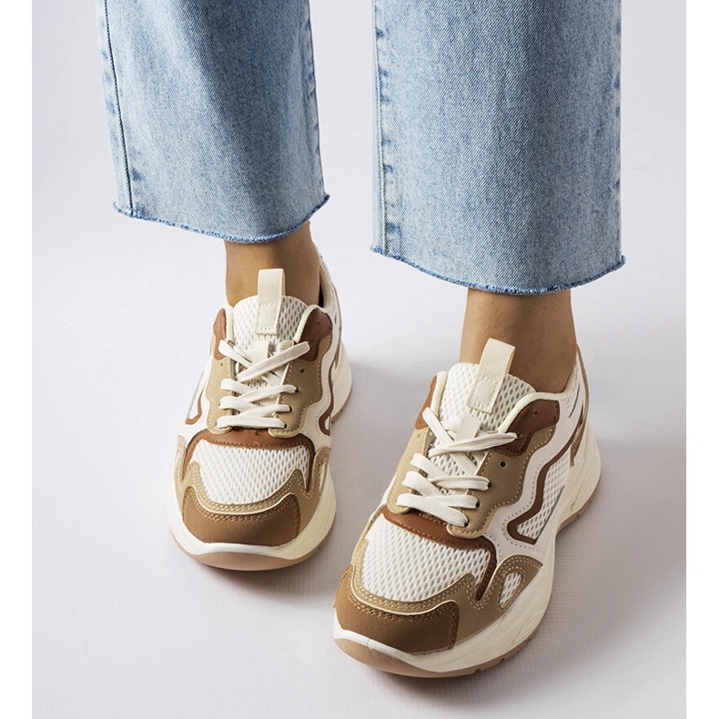 Inna Üreges bézs színű sportcipő zöld 1