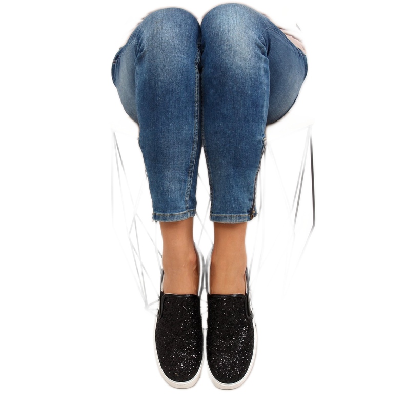 Stílusos elegáns slipony 788-26 Fekete 1