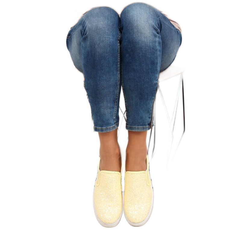 Stílusos elegáns slipony 788-26 Yellow sárga 2 Stílusos elegáns slipony 788-26 Yellow sárga 2