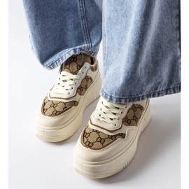 Inna Conte monogrammal díszített bézs színű tornacipő 1 Inna Conte monogrammal díszített bézs színű tornacipő 1