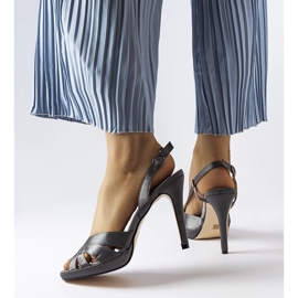 Alpaka szürke magas sarkú szandál 1