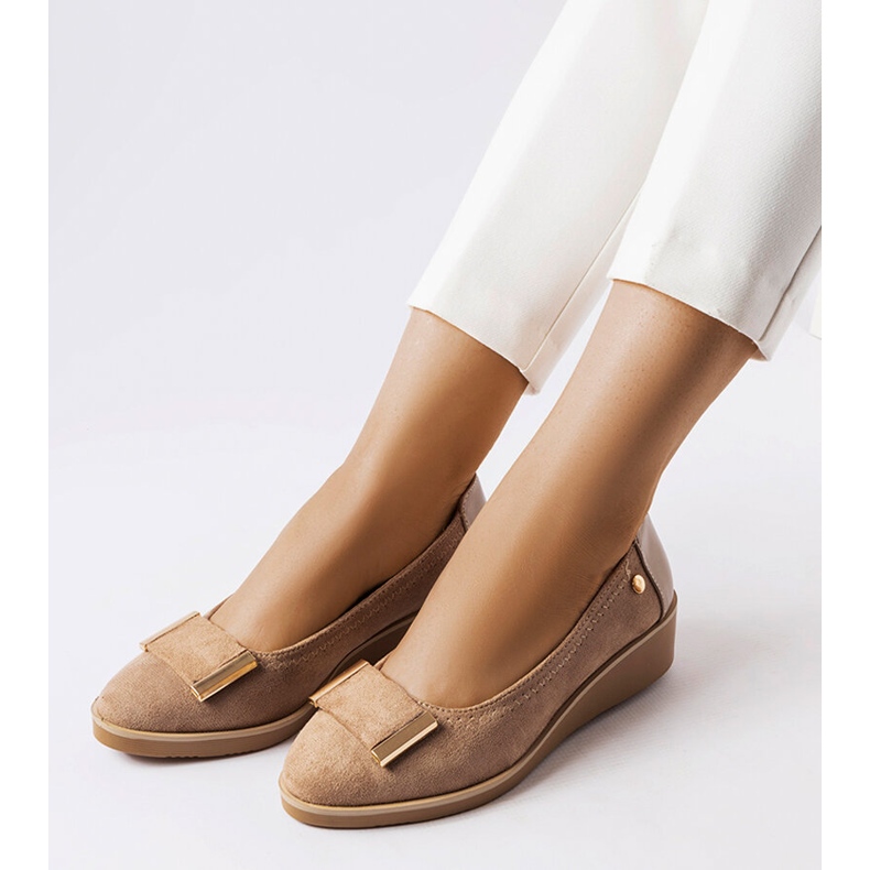 Inna Kajla bőr talpbetétes balerinák fekete 1