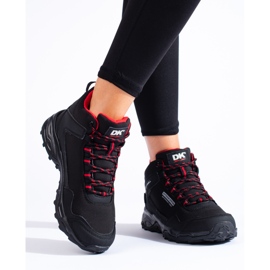 Magas női trekking cipő DK fekete és piros 2