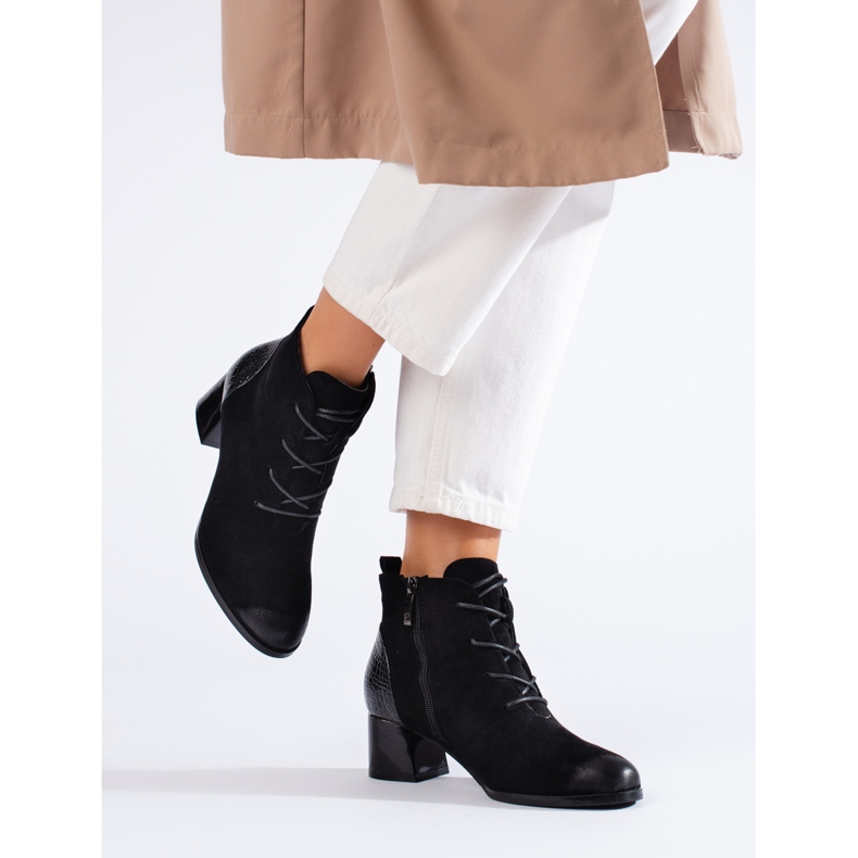 W. Potocki Női csizma Potocki fekete fűzős 1 W. Potocki Női csizma Potocki fekete fűzős 1