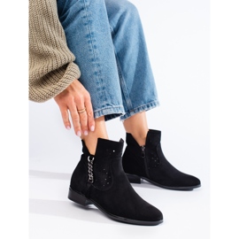 Vinceza fekete áttört tavaszi csizma 2