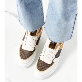 Bézs színű női Manal tornacipő fehér barna 1