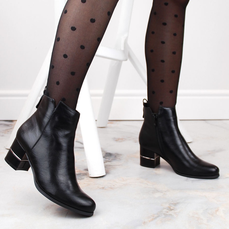 Black Warm Chelsea csizma M. Daszyński posztján fekete 1