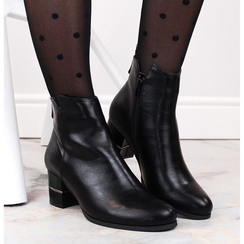 Black Warm Chelsea csizma M. Daszyński posztján fekete 2