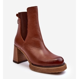 Lemar Liresa Lemar magas sarkú barna bőr bokacsizma 1