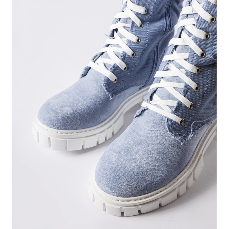 Kék szövet szigetelt Palmer csizma 1