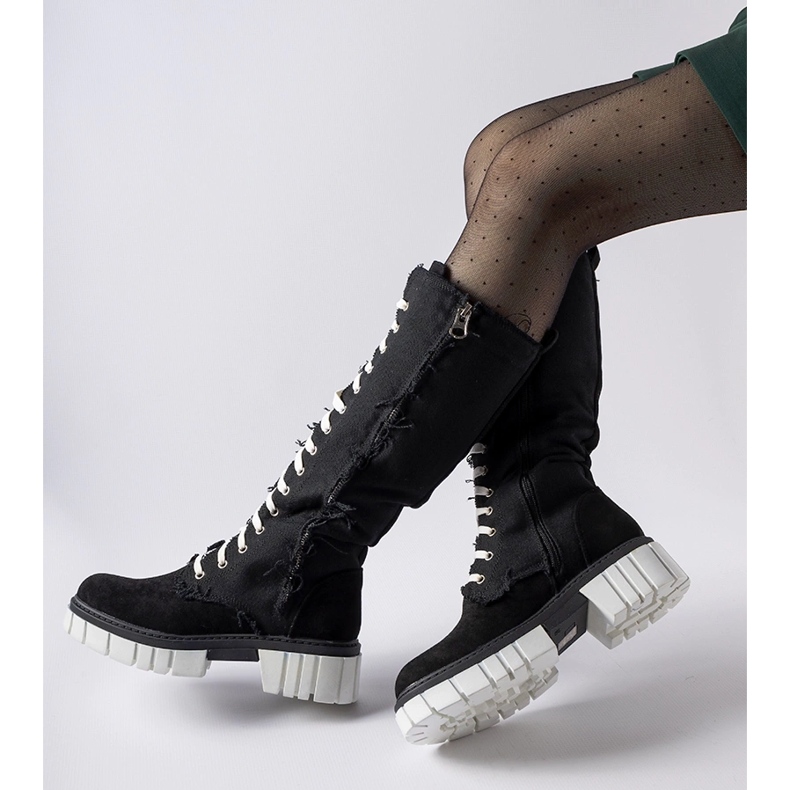 Fekete szövet szigetelt Palmer csizma 1