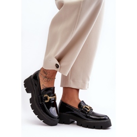 WS1 Női lakkbőr naplopók díszítéssel, fekete Peuria 2