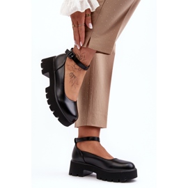 WS1 Női alacsony sarkú cipő csattal, fekete, Owena 2