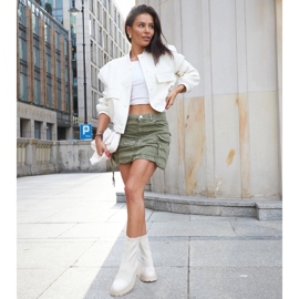 Bézs lakkozott zoknis bokacsizma Albertinától 1