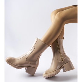 Bézs cipzáras Wellington csizma Maggiore blokkal 1