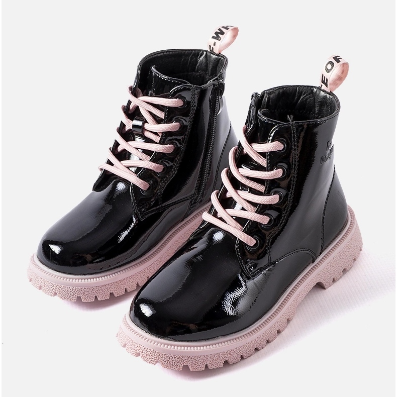 Fekete és rózsaszín Paluello gyerekcsizma 1