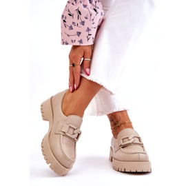 Lemar Divatos bőrcipők bézs naplopók 1